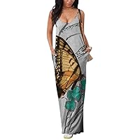 SheKiss 2024 Women's Casual Summer Floral Long Maxi Dresses Floor Length Sleeveless Plus Size Sundresses