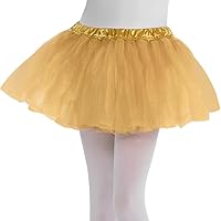 Kids Gold Tutu Skirt (One Size Fits Most) - 1 Pc. - Gorgeous Design, Perfect For Dress-Up, Dance & Parties