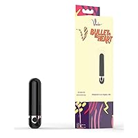 Voodoo Bullet to The Heart, Pocket-Sized, Powerful with 10 Vibration Frequencies, Power Vibe Sex Bullet (Black)