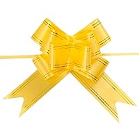 CHUNCIN - 20PCS Pull Bows Ribbon String Bows for Gift Wrapping Wedding Valentines Day Present Decoration (Red) (Color : Yellow)