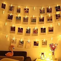 20 Photo Clip String Lights LED Fairy Twinkle Lights for Hanging Pictures,Home Wall Halloween Thanksgiving Christmas Party Wedding Festival Indoor Outdoor Decor