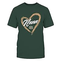 FanPrint Ohio Bobcats - Heart Shape - Nana - University Team Logo Gift T-Shirt