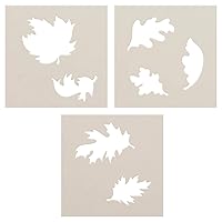 Autumn Leaves 3 Piece Stencil Set by StudioR12 | DIY Fall Farmhouse Accent Home Decor | Craft & Paint Nature Inspired Mixed Media | Size (4 x 4 inch)