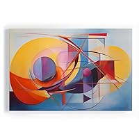 Wall Art Canvas for Dinning room. Brushstrokes of Vitality: Dynamic Abstraction in a Vivid Color Symphony, 39 x 26 inch