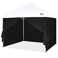 MASTERCANOPY Pop-up Canopy Sidewall Kit, 3 Sidewalls & 1 Doorwall Only Excluding top and Frame (10x10,Black)