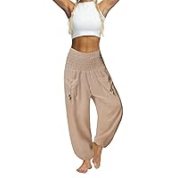 Hammer Pants Women Waisted Pants Pants Bag Summer Loose High Drawstring Pants Wide Pant Suits for Women Business
