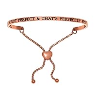Intuitions Stainless Steel Pink Im Not Perfect and Thats Perfectly Fine Adjustable Friendship Bracelet