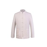 ZooBoo Mens Chinese Traditional Spring Cotton Linen Long Sleeve Tang Tops