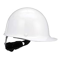 MSA 475396 Skullgard Cap Style Safety Hard Hat with Fas-Trac III Ratchet Suspension | Non-slotted Cap, Made of Phenolic Resin, Radiant Heat Loads up to 350F - Standard Size in White