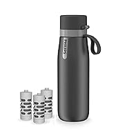 Insulated Stainless Steel Premium Filtering Water Bottle 18.6 Oz/32 Oz with Philips GoZero Everyday Tap Water Filter BPA Free Transform Tap Water into Healthy Tastier Water Keep Drink Cold