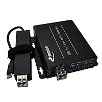 Pigtailed USB 3.0 Type C Extender Over Single-Mode Optic Fiber Cable to 250 Meters, USB 3.0 Hub to Optic Fiber, Supports 5 Gbps Super-Speed (BY-USB-412SF-C(Over 1 Fiber))