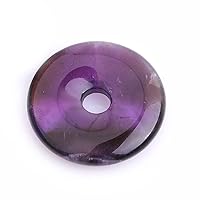 GEM-Inside Natural 30mm Amethyst Quartz Rings Donuts Stone Handmade Round Energy Stone Beads for Jewelry Making Jewelry Beading Supplies for Women