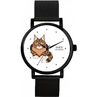 Maine Coon Cat Mens Wrist Watch 42mm Case Custom Design