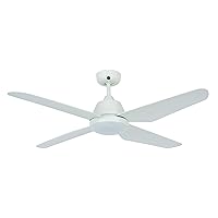 LUCCI AIR Airfusion Aria White 4 Blade Ceiling Fan 122cm Diameter 3 Speed Timer Summer Winter with LED Light