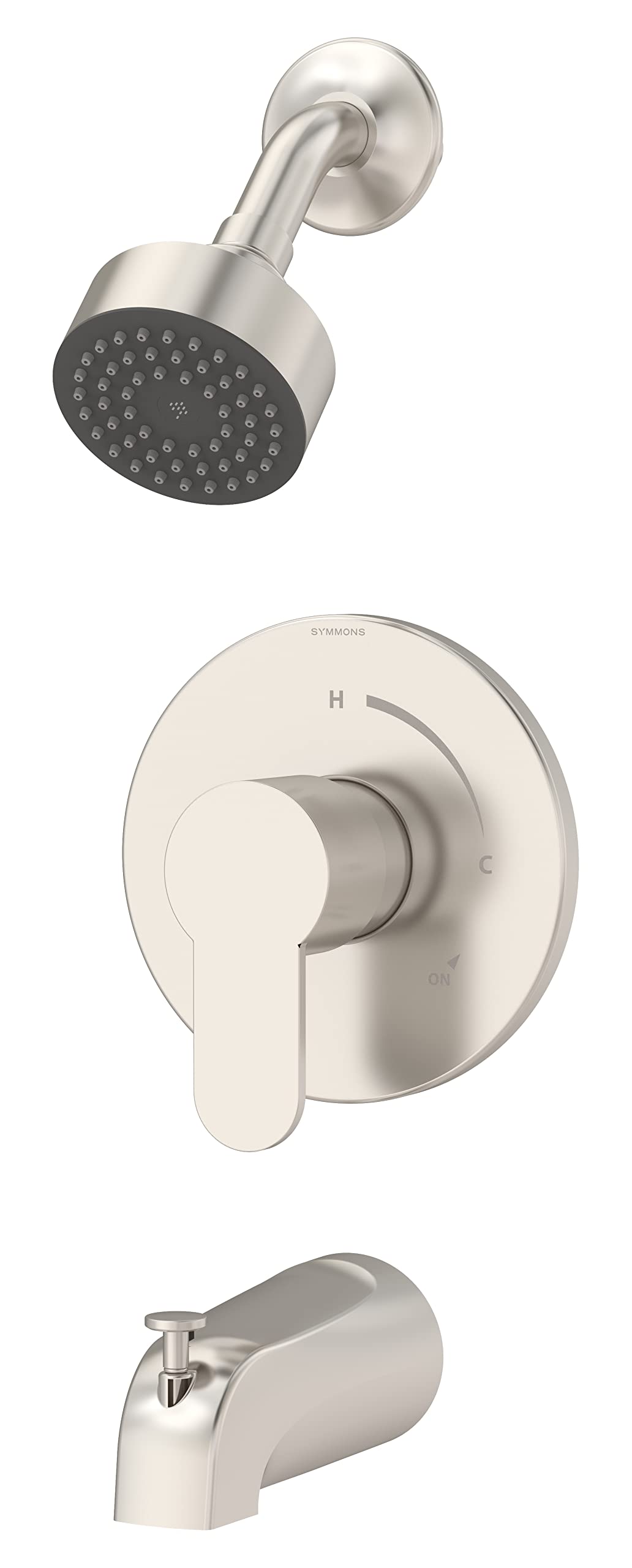 Symmons 6702-1.5-TRM-STN Identity Single Handle 1-Spray Tub and Shower Faucet Trim in Satin Nickel - 1.5 GPM (Valve Not Included)