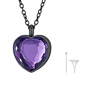 Customized Heart Shaped Urn Necklaces for Ashes with Custom Picture/Birthstone Stainless Steel/18K Gold Plated Claddagh/Angel Wing Pendant Waterproof Keepsake Cremation Jewelry, with Gift Box