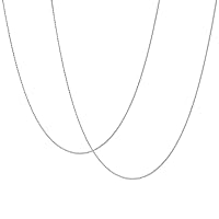 KISPER Sterling Silver Box Chain Necklace – Thin, Dainty, 925 Sterling Silver Jewelry for Women & Men with Spring Ring Clasp – Made in Italy- 22