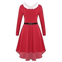 CHICTRY Women's Long Sleeve Christmas Xmas Dress Causl Aline Party Dress Plus Size