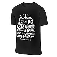I Can Do All Things Through Christ Who Strengthens Me T-Shirt Short Sleeve Sports T Shirt Mans Cotton Shirt