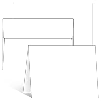 Blank White Cards and Envelopes 100 Pack with Self Sealing Cellophane Bags, Ohuhu Folded 4.25x5.5 Cardstock and A2 Envelopes for DIY Christmas Greeting Cards Wedding Birthday Invitations All Occasion