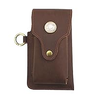 US 1913~1938 Indian Head Buffalo Nickel Coin Leather Cell Phone Holster Smart Phone Pouch with Belt Loop Key Ring Cigarette Box Lighter Holder for iPhone 13 12 11 10 9 Samsung Galaxy Android Others