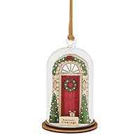 Department 56 Kloche The Spirit of Christmas Seasons Greetings Christmas Dome Glass Hanging Ornament, 3.75 Inch, Multicolor