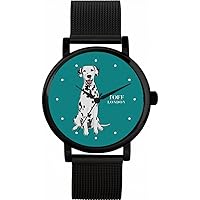 White and Black Dalmation Dog Watch Ladies 38mm Case 3atm Water Resistant Custom Designed Quartz Movement Luxury Fashionable