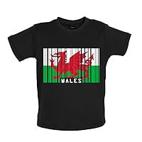 Wales Barcode Style Flag - Organic Baby/Toddler T-Shirt