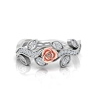 Flower Shape Raw Diamond Ring, Anniversary Ring 0.22892 Ctw Diamond (G-H Color VS Clarity)