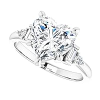 925 Silver, 10K/14K/18K Solid Gold Moissanite Engagement Ring, 2.5 CT Heart Cut Handmade Solitaire Ring, Diamond Wedding Ring for Women/Her Anniversary Proposes Ring, VVS1 Colorless