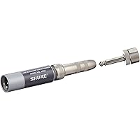 Shure A95U Transformer; Low Z, Male XLR to High Z MC1M Connector with Mating 1/4-Inch Phone Plug/Jack