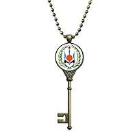 Djibouti Djibouti National Emblem Key Necklace Pendant Tray Embellished Chain