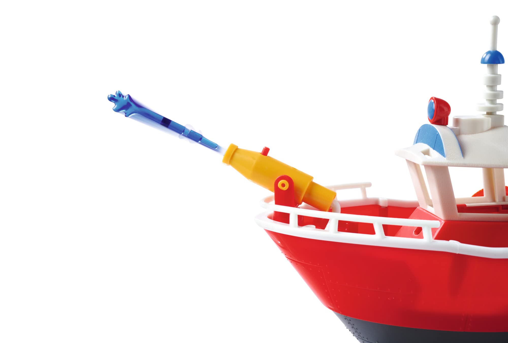 Simba 109252580 - Firefighter Sam Fire Boat Titan 32 cm Floating Toy Boat, from 3 Years, You can Play with it Both on Land and in Water, Bath Toy with Firefighter Figure, Red