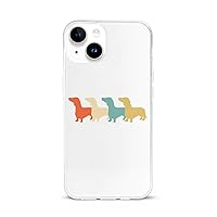 Vintage Dachshund TPU Phone Case Compatible with iPhone 15 Cute Printed Shockproof Protective Cover Case