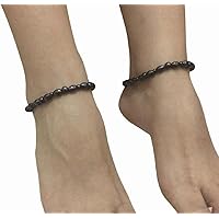 Pack Five Magnetic Anklets Bracelets Hematite Anklets 5 Pack