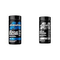 MuscleTech Muscle Builder with 400mg Peak ATP and Platinum Multivitamin with Amino Support Matrix and Vitamin C - Muscle Building and Immune Support Supplement Bundle for Men and Women
