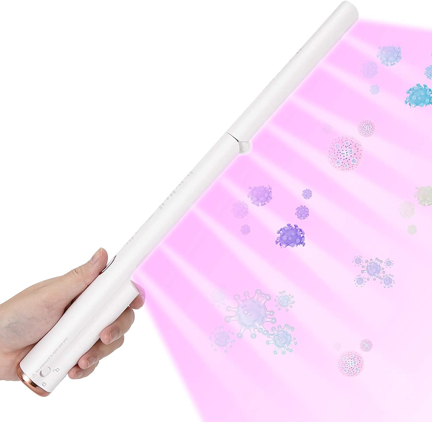 Folding 20 LED UV Light Sanitizer Wand, TSYMO Portable UVC Light Disinfector Lamp Kills 99% of Germs Viruses, 3 Cleaning Modes, Chargeable for Home...