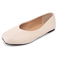 Work Flats Women Slip On Square Toe Dolly Shoes
