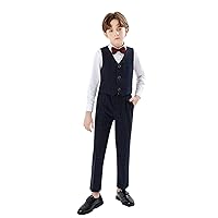 Boys Suit for Kids Formal Tuxedo Suits Vest and Pants Set Toddler Boy Dress Clothes for Party