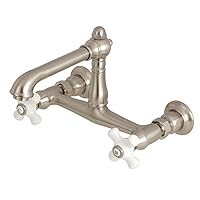 Kingston Brass KS7248PX English Country Wall Mount Vessel Sink Faucet, 6-5/8
