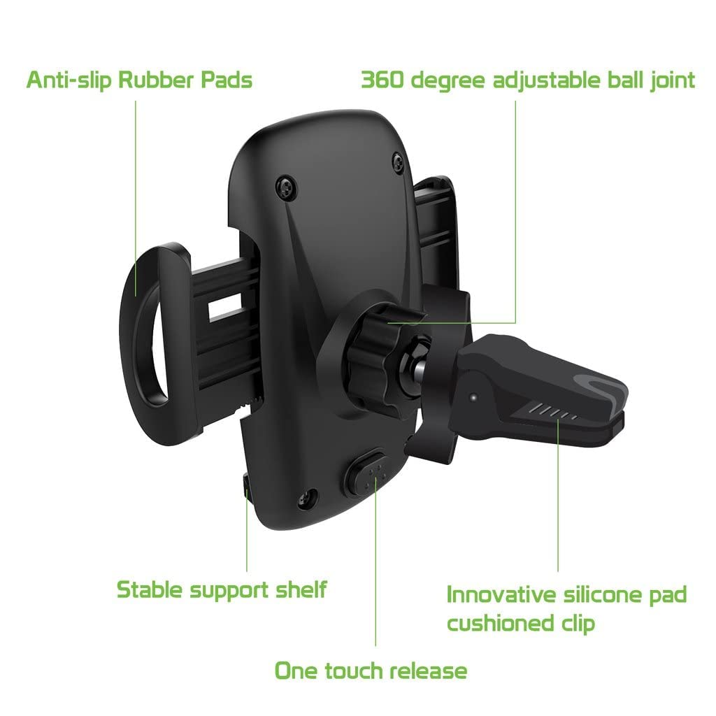 Full 360 Multi Mount Works for Palm Phone and Car Holder is Fully Adjustable, Portable, Durable up to 3.5inch Wide Screens and 8 pounds! [Black]