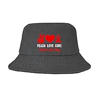 Peace Love Cure World HIV AIDS Day Bucket Hat Bucket Hat Packable Women Hat Fishing Accessories for Basketball Must