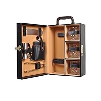 3 Glass Black Portable Travel Bar Set with Whiskey Glasses , Leatherette Bar Set , Bar Accessories , Bar Set For Picnic, bar Set for Travel, Bar Set for car, For Gift