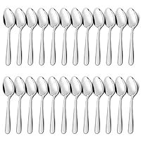 24-Piece Dinner Spoons Set (6.7 inch), Unokit Stainless Steel Spoons silverware, Dessert Spoon, Tablespoon, Silverware Spoons Only for Home, Kitchen or Restaurant - Mirror Polished, Dishwasher Safe