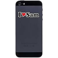 Decal Sticker Mobile Phone Handy Skin 50 mm - I Love Sam - Smartphone Mobile Phone - Sticker with Name of Man Woman Child
