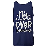 Not a Day Over Fabulous Birthday Gifts for Women Her Friends Boss Coworkers Wife Grandma Spouse Mom Daughter Sister Aunt Unisex Sleeve Less Tank Top Navy T-Shirt 30s 40s 50s 60s Plus Size