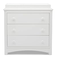 Perry 3 Drawer Dresser with Changing Top, Greenguard Gold Certified, Bianca White