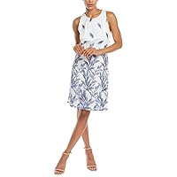 Adrianna Papell Women's Leaf Embroidered A-line Dress