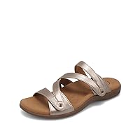 Taos Double U Premium Leather Women's Sandal - Stylish Adjustable Strap Design with Arch Support, Cooling Gel Padding for All-Day Enjoyment and Walking Comfort