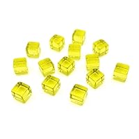 200Pcs/set Clear 8mm Acrylic Dices Game Props Educational Toy for Children Colorful Square Corner Cube Blank Dices Sets (Yellow)